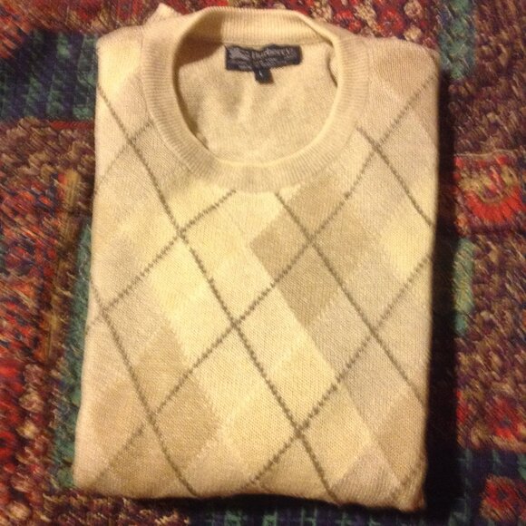 Burberry Men's Large Multicolor Pullover Sweater - Made in Scotland-Linen & Silk - Picture 1 of 5